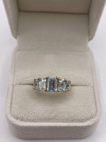 9ct gold aquamarine ring