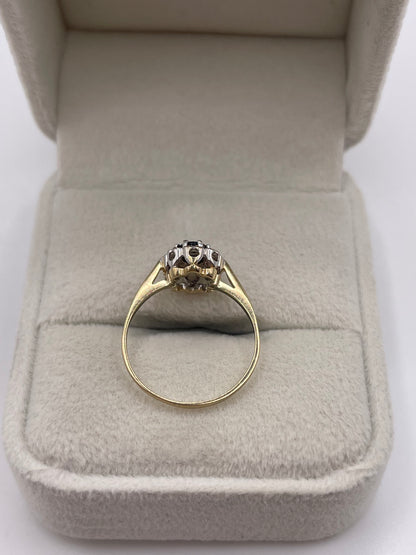 9ct gold sapphire and diamond ring