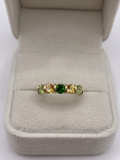 9ct gold multi gemstone ring