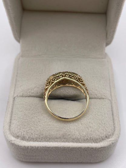 9ct gold amethyst and diamond ring
