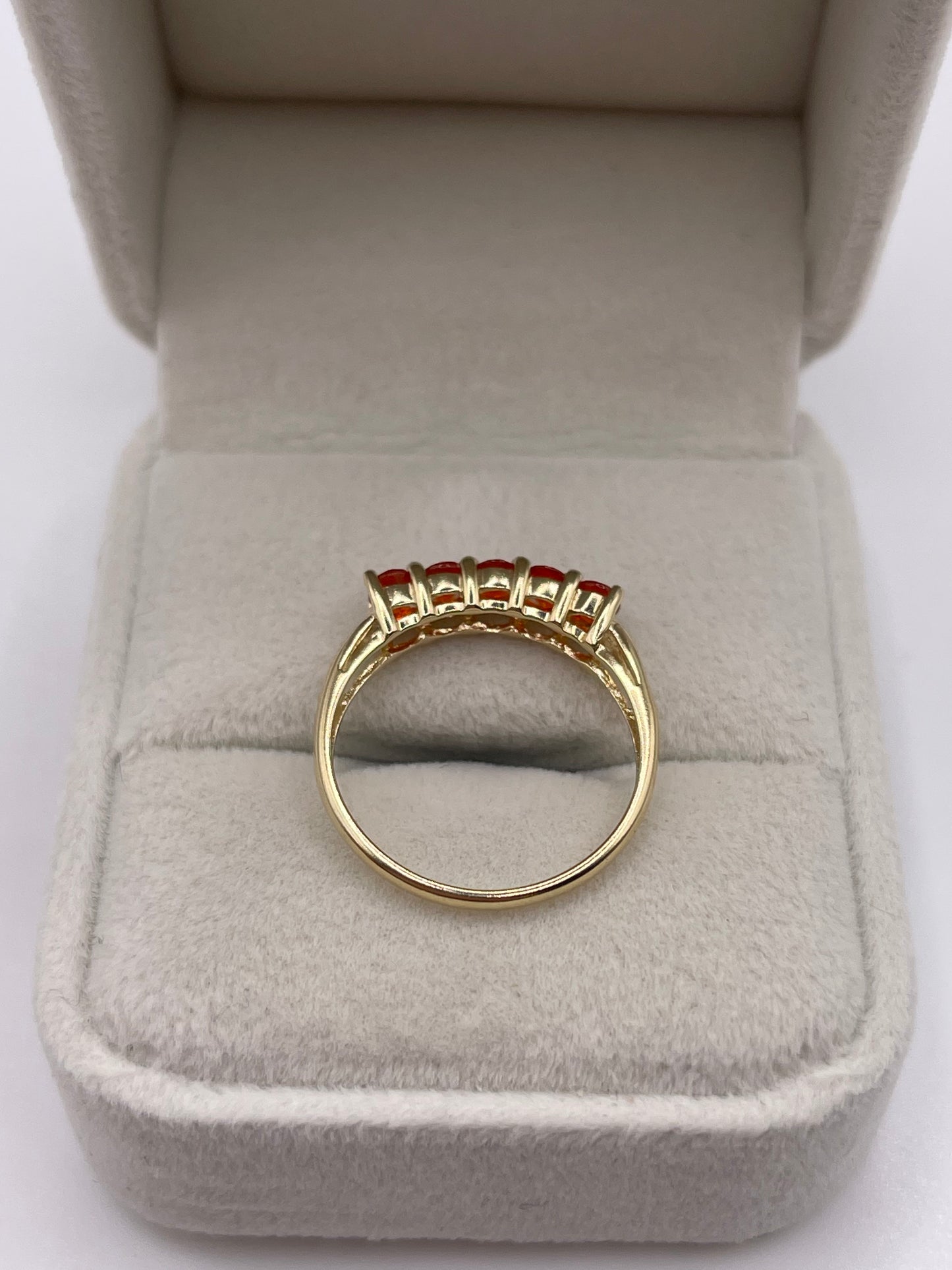 9ct gold fire opal ring