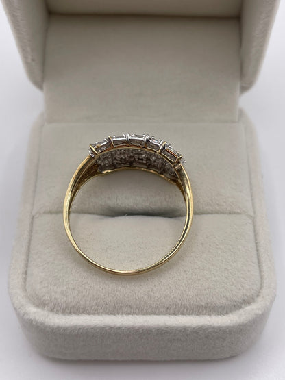 9ct gold diamond cluster ring