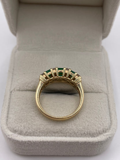 14ct gold emerald and diamond ring