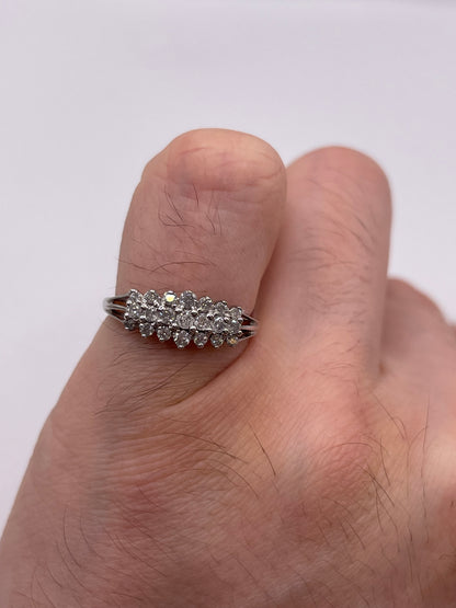 9ct white gold diamond cluster ring