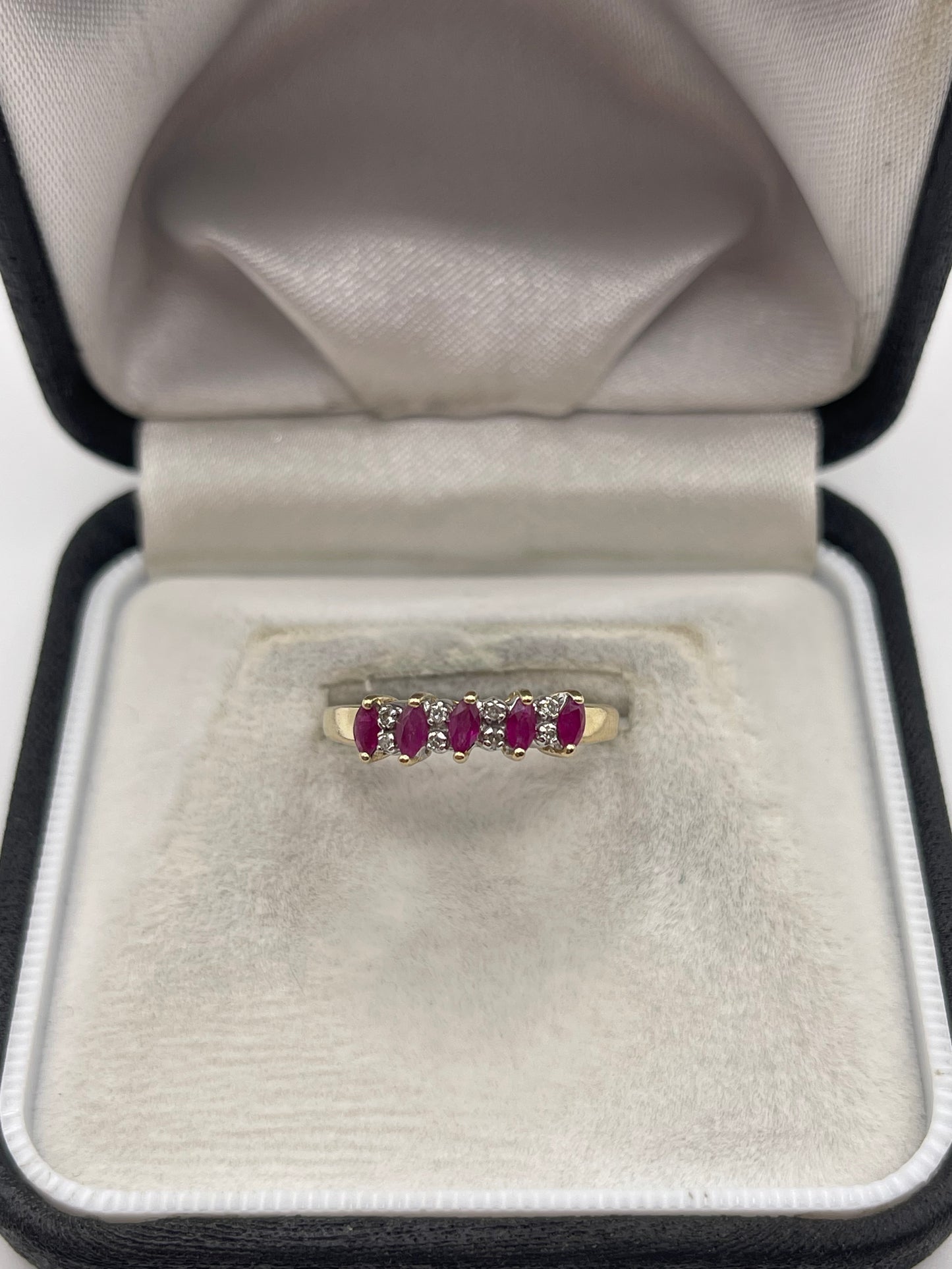 9ct gold ruby and diamond ring