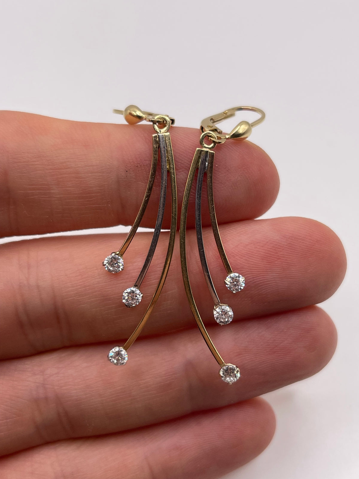 14ct gold cz earrings