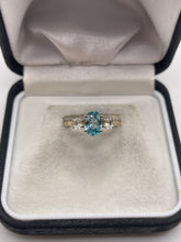 Load image into Gallery viewer, 9ct gold blue and white zircon ring
