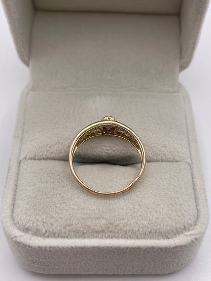 9ct gold amethyst ring