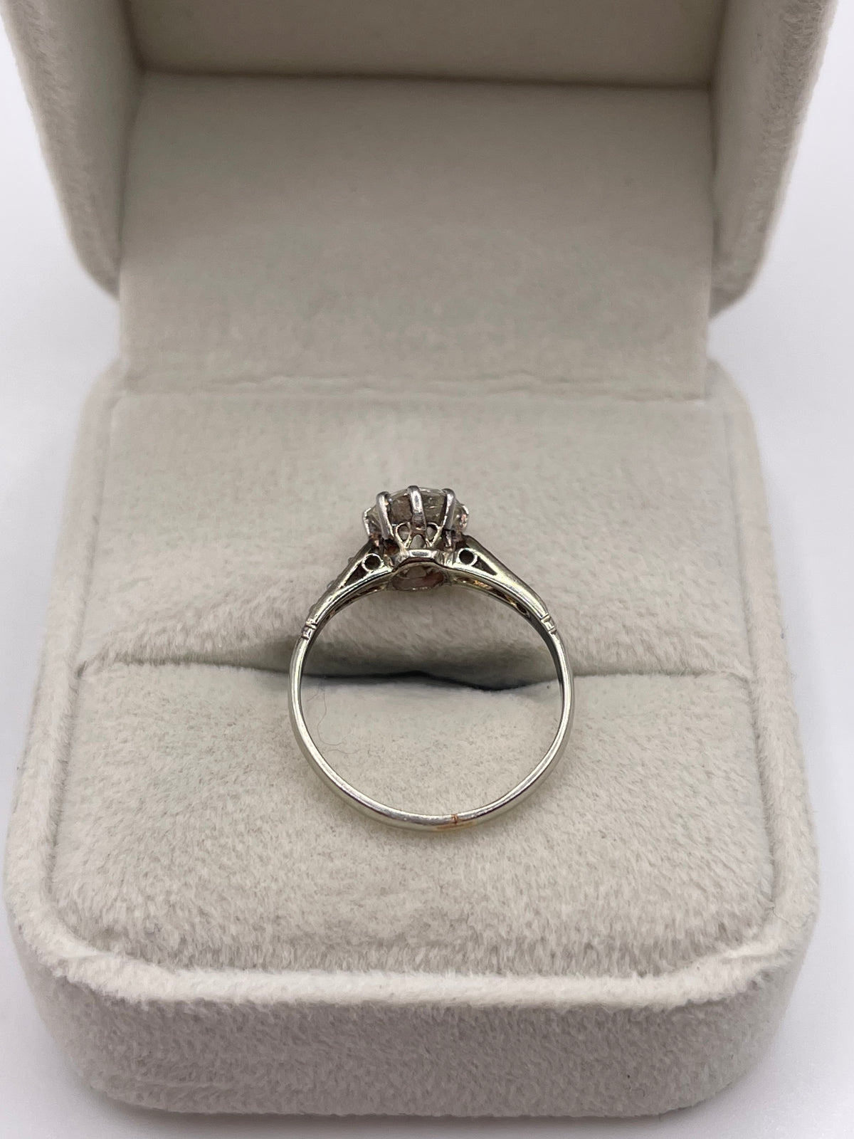 18ct white gold 1ct old cut diamond ring
