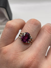 Load image into Gallery viewer, 9ct rose gold synthetic spinel and diamond ring

