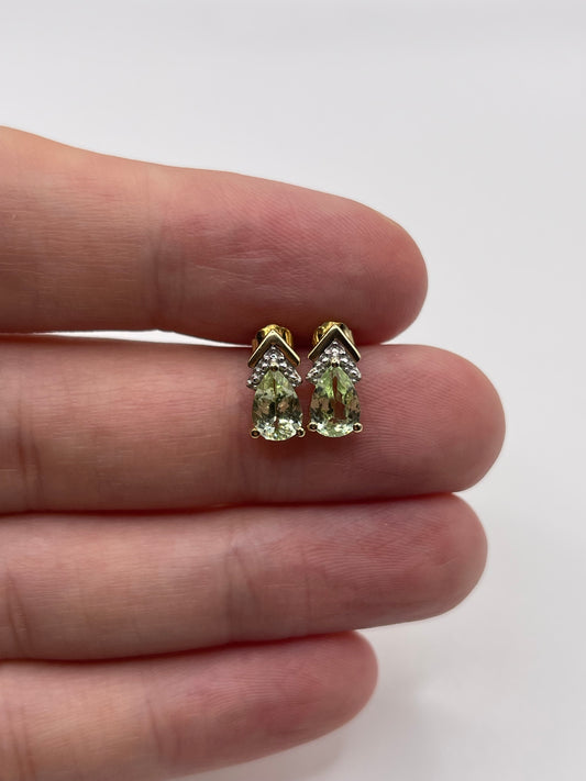 9ct gold quartz earrings