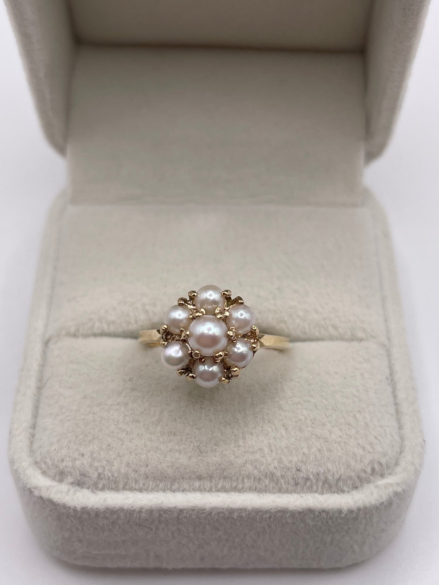 9ct gold pearl cluster ring
