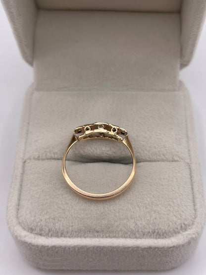 9ct gold platinum diamond ring