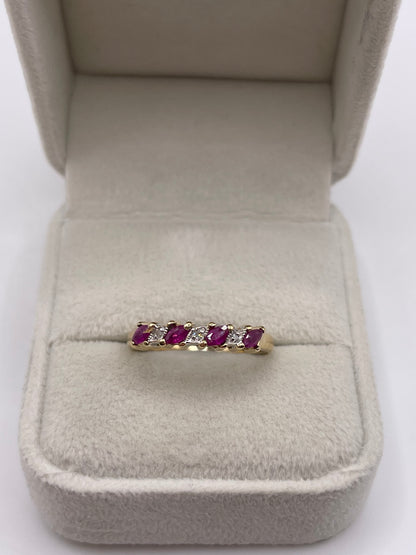 9ct gold ruby and diamond ring