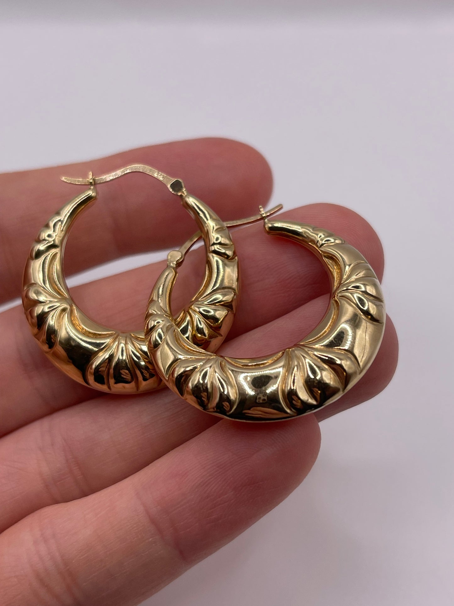 9ct gold creole earrings