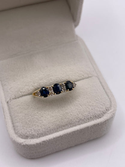 9ct gold sapphire and diamond ring