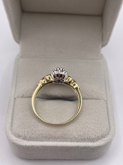 9ct gold ruby and diamond ring