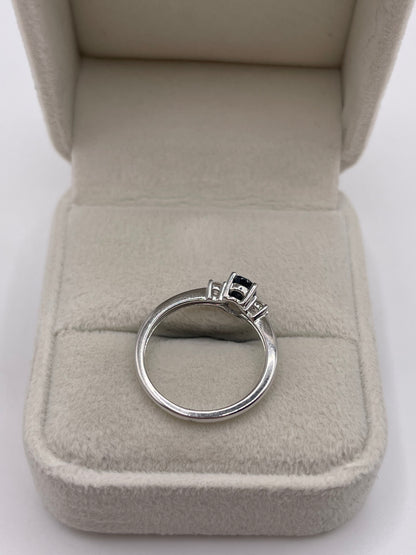 9ct white gold sapphire and diamond ring