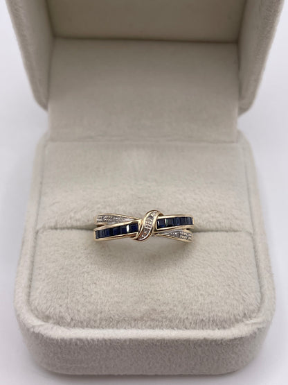 9ct gold sapphire and diamond ring