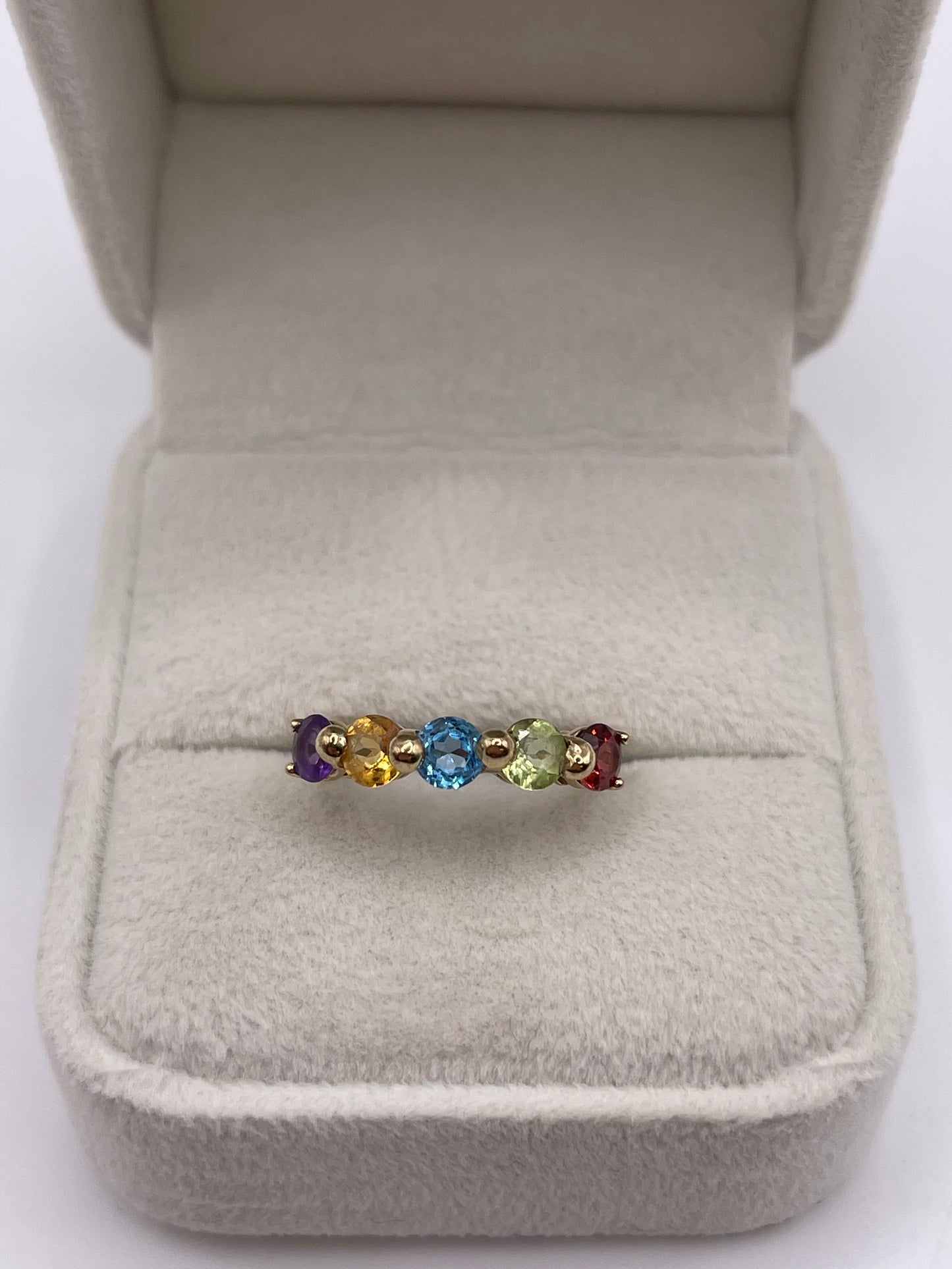 9ct gold multi gemstone ring