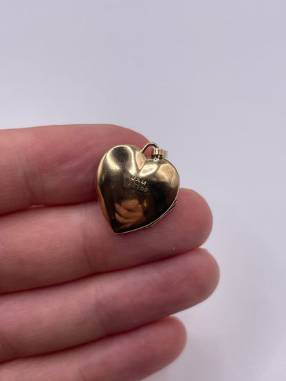9ct gold diamond heart locket