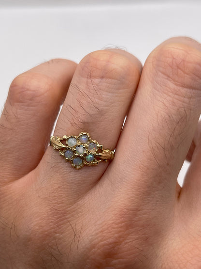 9ct gold opal cluster ring