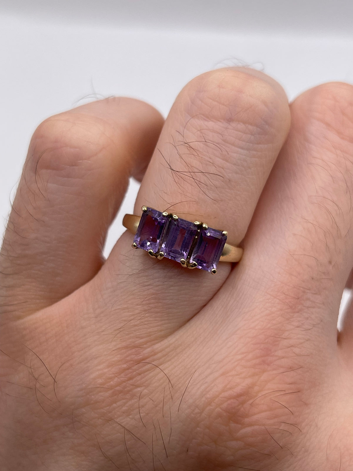 9ct gold amethyst ring