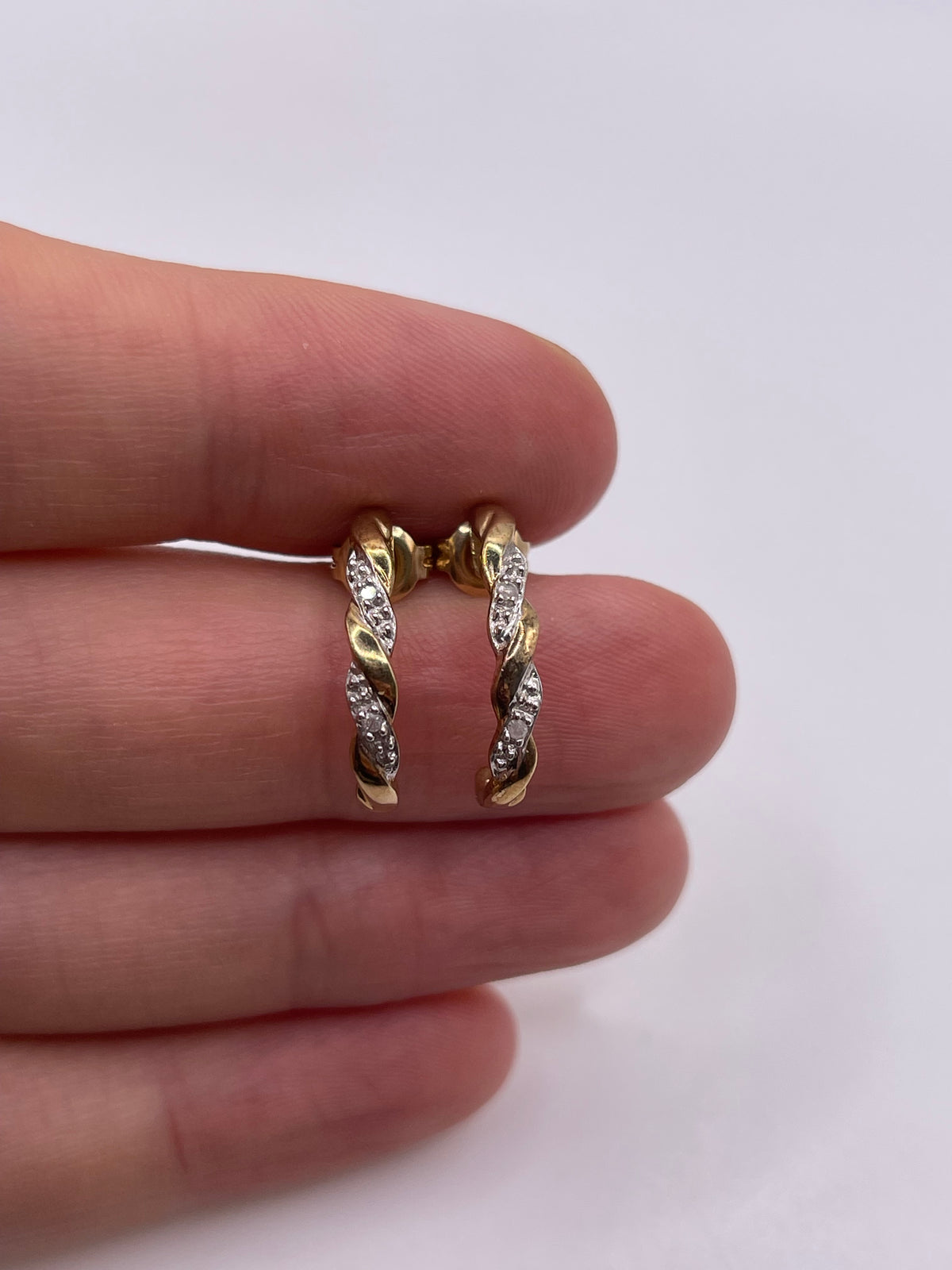 9ct gold diamond earrings