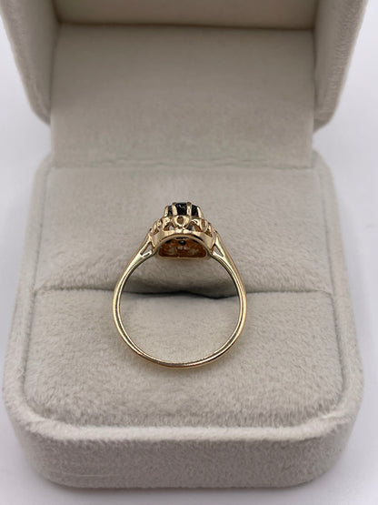 9ct gold sapphire and diamond ring