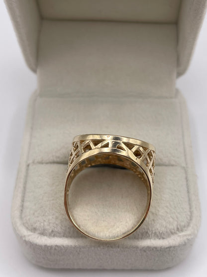 9ct gold St George medallion ring