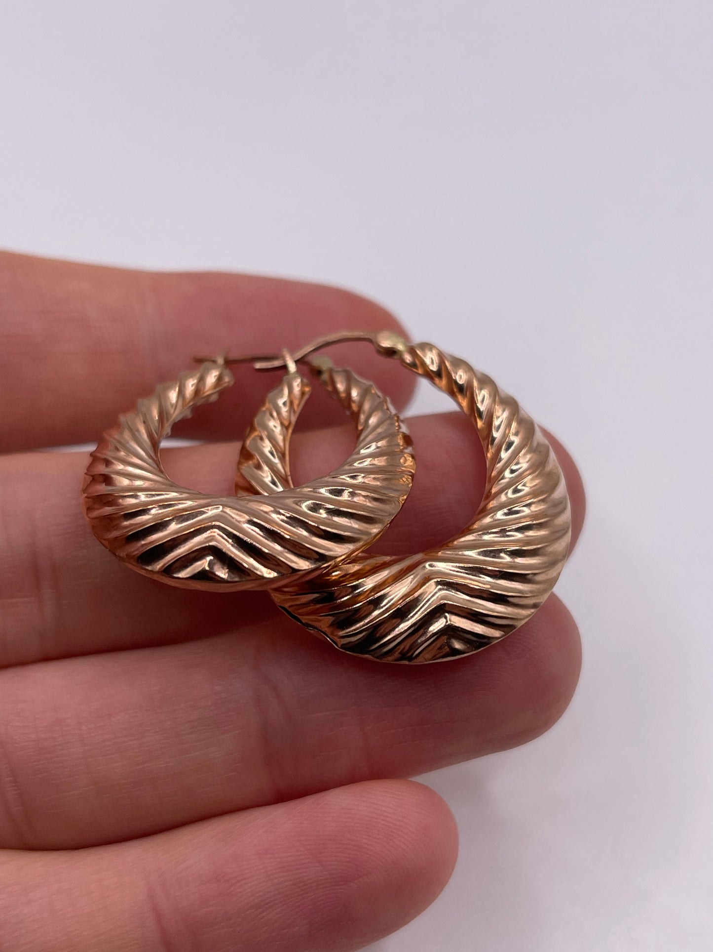 9ct rose gold creole earrings