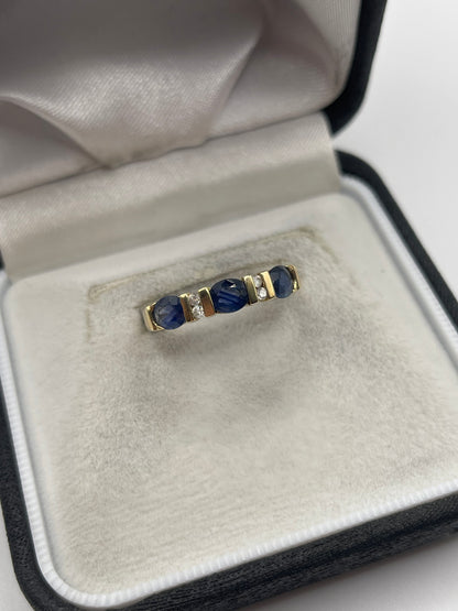 9ct gold kyanite and diamond ring
