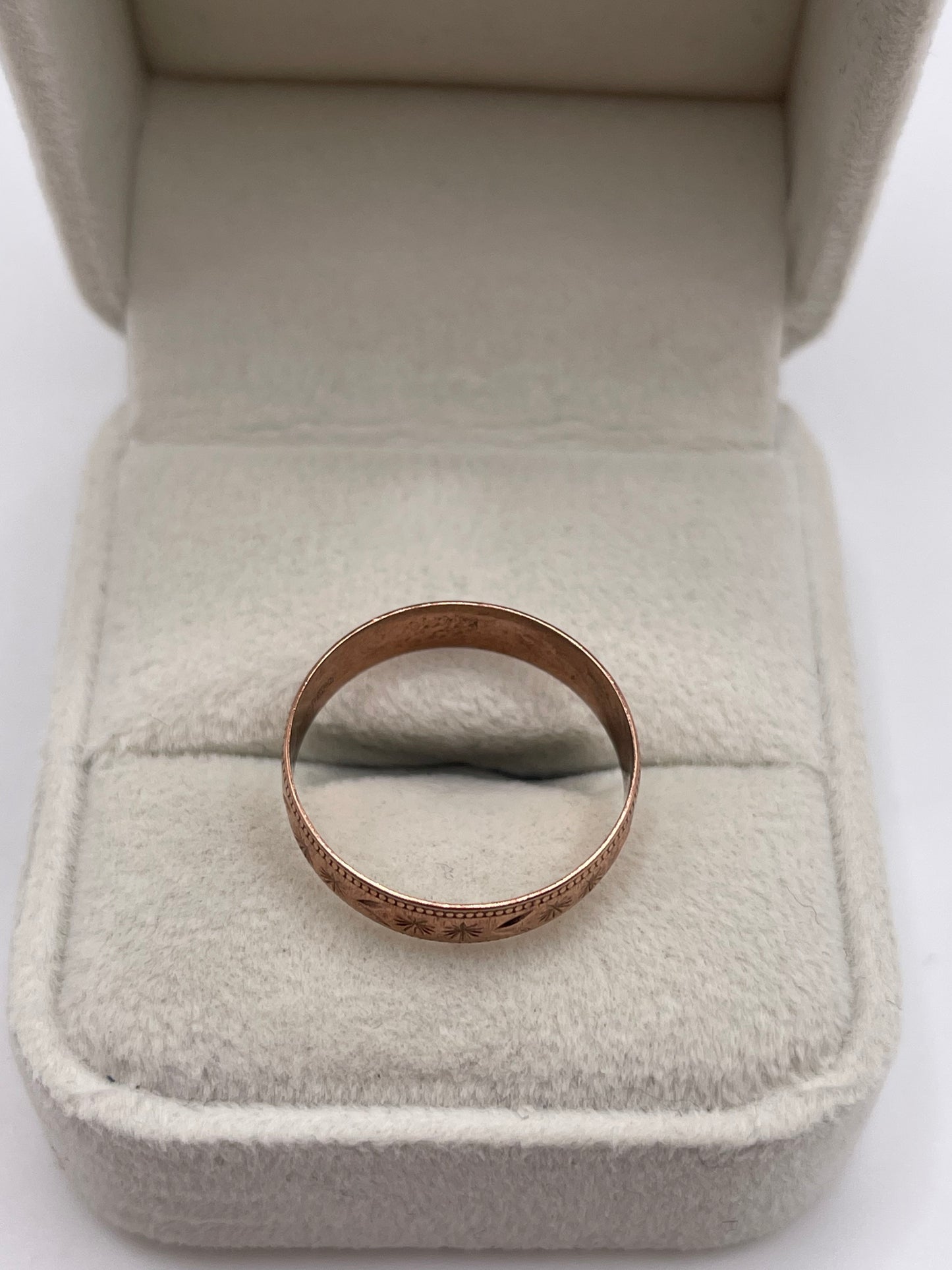 9ct rose gold patterned ring
