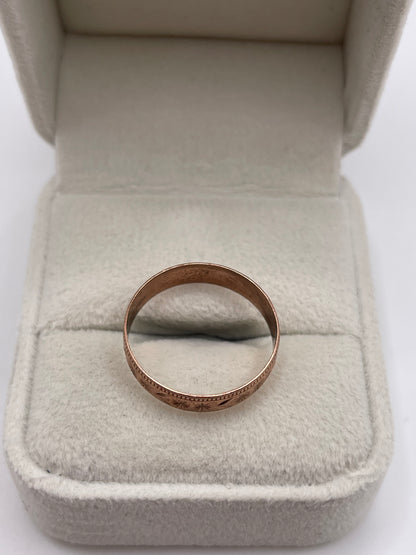 9ct rose gold patterned ring