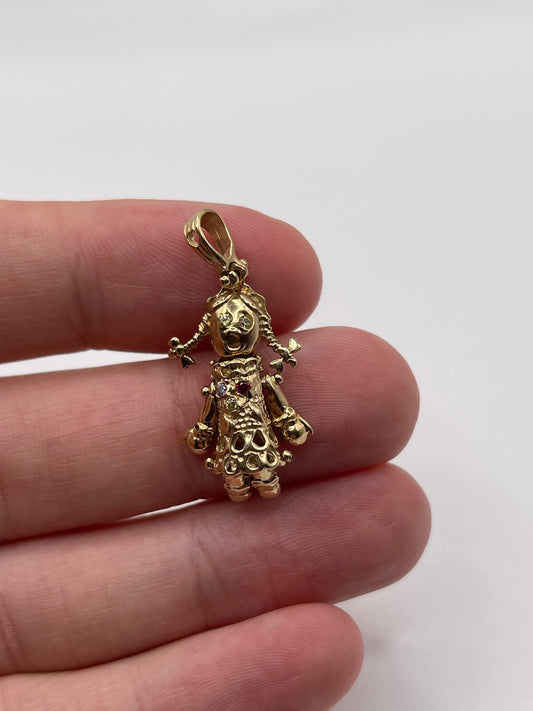 9ct gold doll pendant