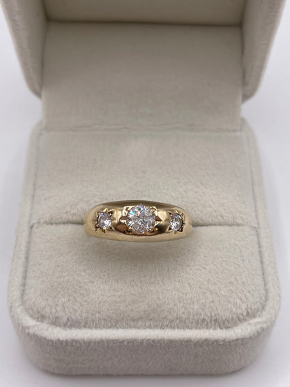 9ct gold cz gypsy ring
