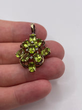 Load image into Gallery viewer, 9ct gold peridot and diamond pendant
