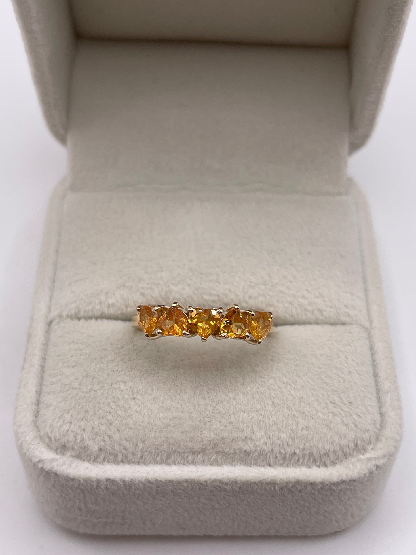9ct gold orange sapphire ring
