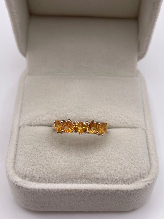 9ct gold orange sapphire ring