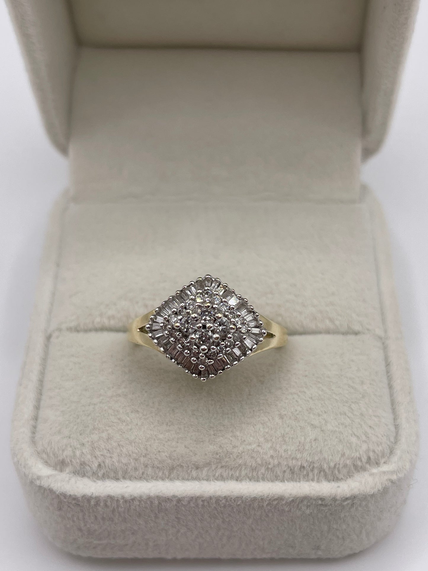 9ct gold diamond cluster ring