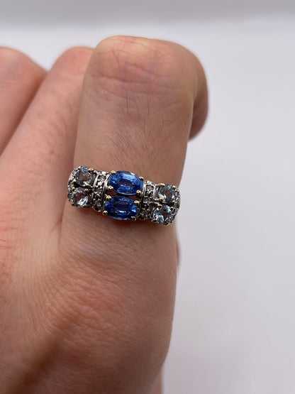 9ct gold multi gemstone and diamond ring