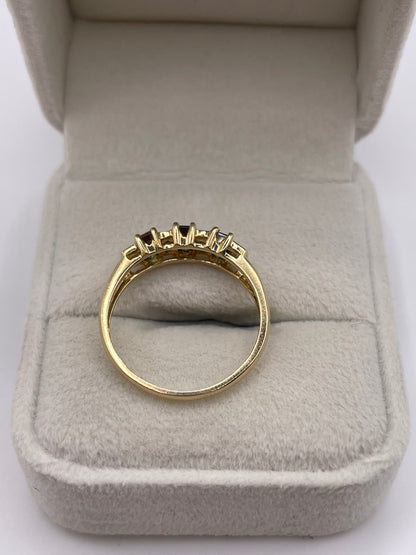 9ct gold watermelon tourmaline and diamond ring