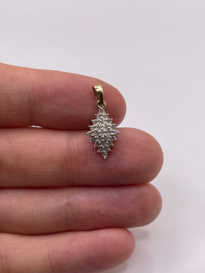 9ct gold diamond cluster pendant