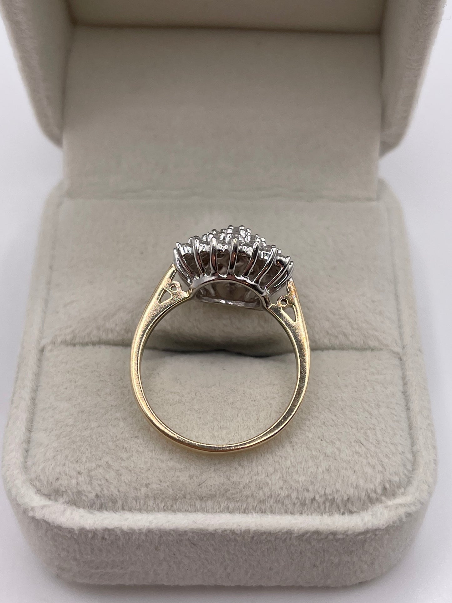 9ct gold 1ct diamond cluster ring