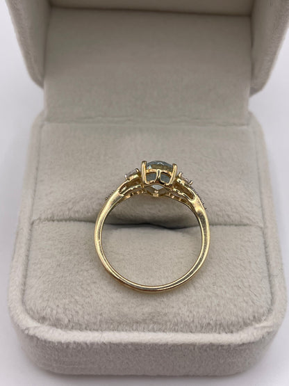 9ct gold topaz and zircon ring