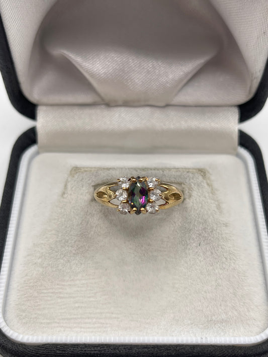 9ct gold topaz cluster ring