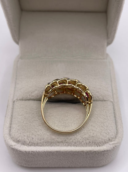 9ct gold ruby and diamond ring