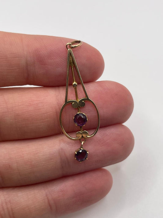 9ct gold amethyst pendant
