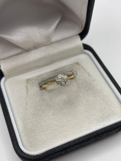 Antique 18ct gold platinum diamond ring