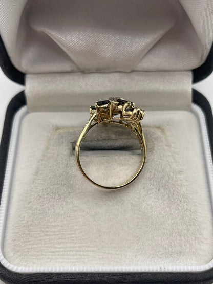 9ct gold sapphire and diamond ring